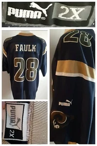Camiseta deportiva auténtica de colección de Puma 2X 56 de los St. Louis Rams Marshall Faulk #28 de malla de nailon - Imagen 1 de 12
