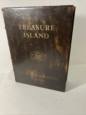 Caja de libros Treasure Island Robert Louis Stevenson 1883 decorativa 11 1/2x9x3 Foto 1 de 4