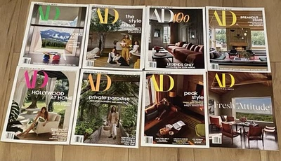 8 Architectural Digest magazines back issues 2023 to 2025 assorted - See Photos - Image 1 of 4