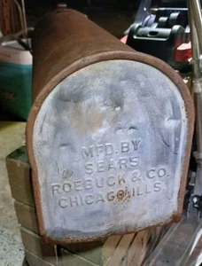 Primitive Sears Roebuck Steel Rural Route U.S. Mail Delivery Mailbox - Picture 1 of 2