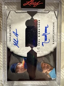 NOLAN RYAN RANDY JOHNSON 2025 LEAF SPEKTAKULÄR SCHWARZ DUAL AUTO TRUE 1/1 - Bild 1 von 2
