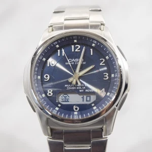 CASIO Wave Ceptor WVA-M630 Solar Men's Watch Navy Dial Analog Digital Works - Picture 1 of 18