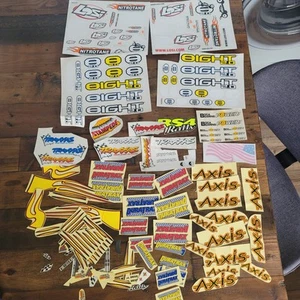 Vtg Mixed 8IGHT 2.0 Losi Duratrax Traxxas Axis RC Car Decals Lot Buggy Truck - Picture 1 of 8