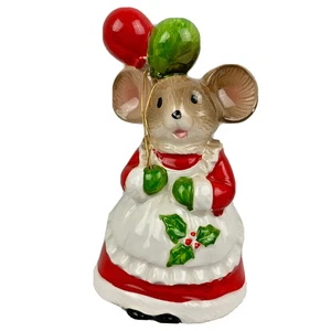 Grembiule Vintage Ceramica Giappone Natale Topo Campana Palloncini Agrifoglio Festività - Foto 1 di 11