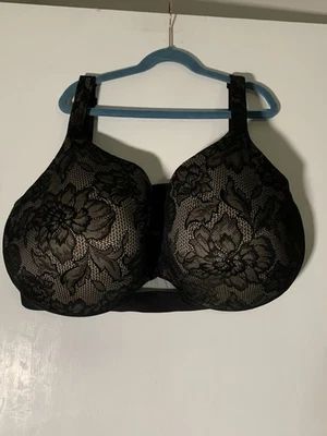 Cacique Women Black Lace Lightly Lined Full Coverage Underwire Size 44G See Desc - Image 1 of 4