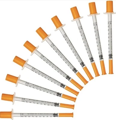 10 Pcs 30G*8mm 1ml Dispensing Measuring Plastic Syringes With Cap Multi-Purpose - Image 1 of 4