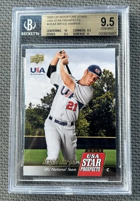 2009 Upper Deck Signature Stars Prospects  Bryce Harper #USA-8 ROOKIE BGS 9.5 - Image 1 of 2