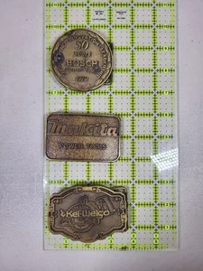 Lot of 3 Metal Belt Buckles Skilsaw Kel-Welco Makita Bosh Power Tools - Picture 1 of 7