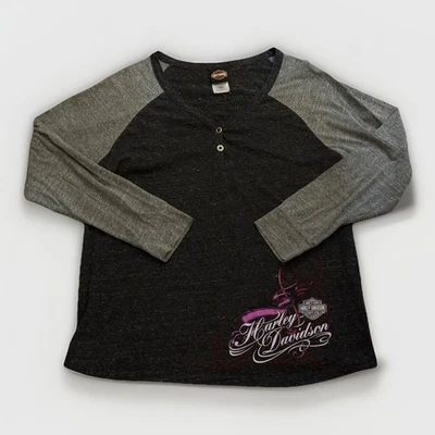 Harley Davidson Long Sleeve Henley Shirt Fairfield, OH Women’s XL - Image 1 of 4