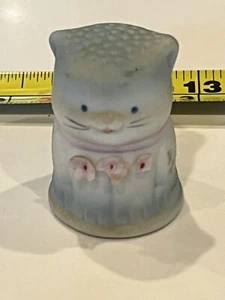 Vintage Porcelain Napcoware kitten cat thimble Blue - Imagen 1 de 4