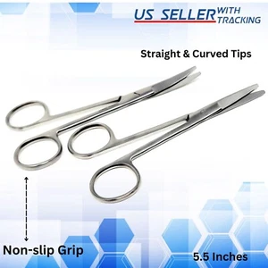 2x Tijeras Mayo Rectas + Curvas 5.5" Romas Médicas Funcionamiento Calidad Premium - Imagen 1 de 5