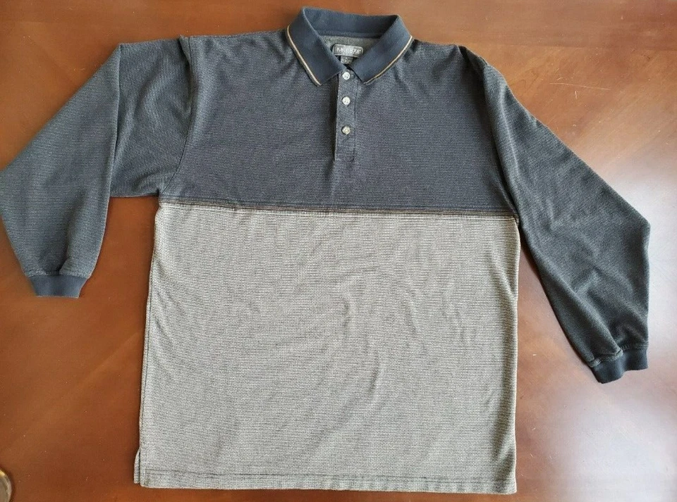 Camisa polo Knights Sportwear manga larga rayas para hombre X-grande/XL Foto 1 de 1