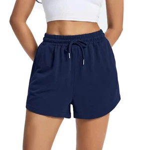Women's High Waisted Sweat Shorts with Pockets Lounge Gym Running Casual - Picture 1 of 5