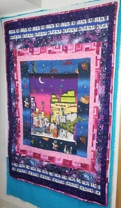 Wild Night Cats Quilt Twin 44 X 61 - Picture 1 of 10