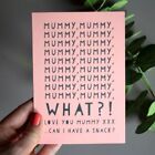 Mother's Day Card Funny Mummy Snack Card Party Card Funny Card  for Mum