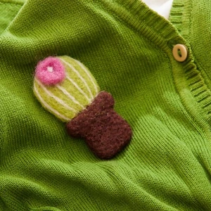 Cactus Felt Brooch – Handmade Wool Succulent Pin – Gift for Her in Eco Box - Picture 1 of 5
