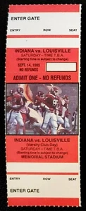 INDIANA HOOSIERS 1985 FOOTBALL TICKET STUB v LOUISVILLE 41-28 MALLORYS ERSTER SIEG - Bild 1 von 1