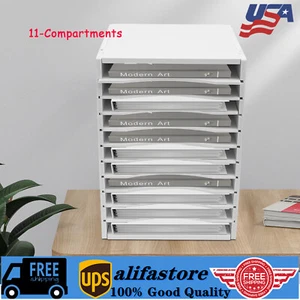 File Document Organizer Storage Rack 11 Slots Desktop Letter Holder Office Home - Picture 1 of 13