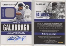 2017 Panini Chronicles Signature Swatches /49 Andres Galarraga #CSS-AG Auto