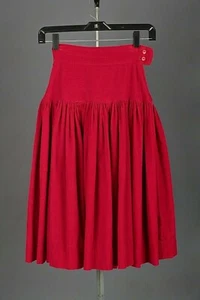 VTG Women's 50s Red Corduroy Skirt Sz 21.5" 1950s - Picture 1 of 7