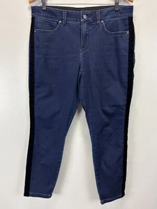 Women’s Soma Stretch Jegging Jeans Sz Large Black Velvet Side Stripe  - Picture 1 of 7