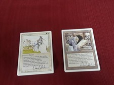 2 Signed revised daniel gelon cards MTG Library of Leng magic gathering gift vtg