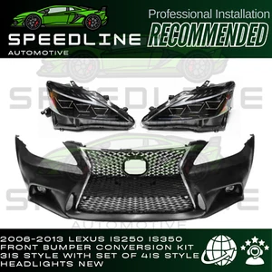 For 2006-13 Lexus IS250 IS350 C Front Bumper Conversion Kit with 4IS Headlights - Picture 1 of 2