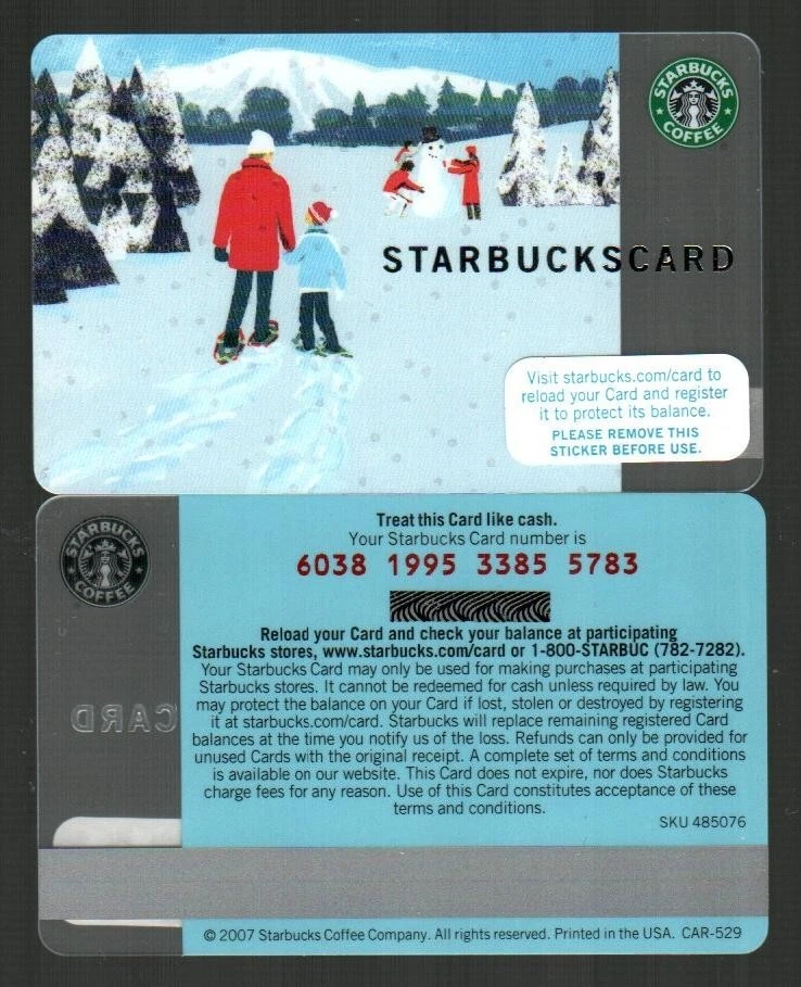 STARBUCKS Winter Walk, Building a Snowman 2007 Gift Card ( $0 ) V2 - Image 1 of 1