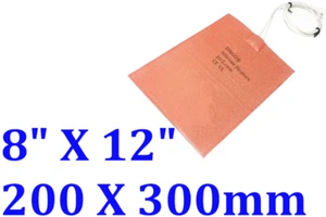 Almohadilla térmica de silicona 8"" X 12"" 200 X 300 mm 12 V 10 W temperatura a 10 C JSR2 CE UL - Imagen 1 de 12