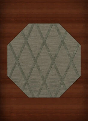 Green Transitional Hand Hooked Diamonds Criss-Cross Area Rug Geometric DV11 - Image 1 of 2