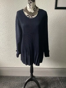 French Navy fan pleated top (20) - Picture 1 of 4