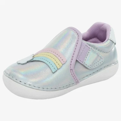 NEW Stride Rite Sizes 4.5, 5 Baby Girls Nettie Sneaker, Soft Motion - Iridescent - Image 1 of 4
