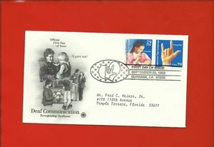 US 1993 FIRST DAY COVERS, FDC, DEAF COMMUNICATION # 2783, 2784 - Picture 1 of 1