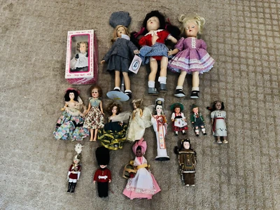 LOTE de muñecas antiguas de colección con ojos indios nativos americanos abiertos y cerrados juguetes de juguete Foto 1 de 4