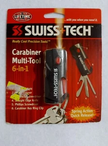 Swiss Tech 6-in-1 Carabiner Multi-tool Knife Led Flashlight - Picture 1 of 2