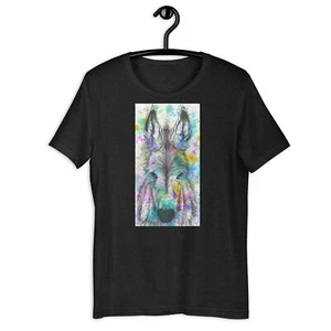 Camiseta UNISEX - DONKEY acuarela y lápiz retrato .1- camisa oreja de caballo ropa - Imagen 1 de 6
