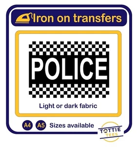 Police stag hen party fancy dress iron on t-shirt transfers a5 a4 - Picture 1 of 1