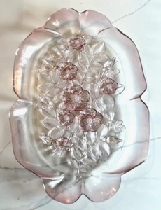 Mikasa Pink Rosella Crystal Glass Large 16" Serving Tray - Picture 1 of 5