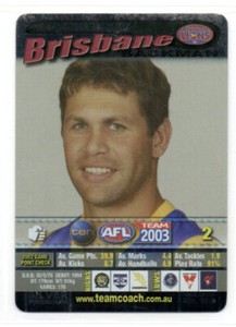 2003 AFL TEAMCOACH SILVER PARALLEL CARD - S-03 Chris JOHNSON (BRISBANE)