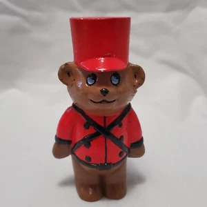 Vintage Nutcracker Bear Christmas Ceramic Figurine 3.75 in Tall Dated 1982 - Picture 1 of 6
