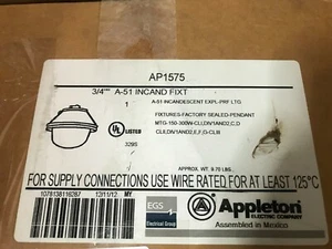 APPLETON AP1575 INCANDESCENT FIXTURE PENDANT New - Picture 1 of 1