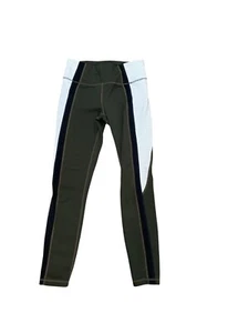 Leggings con panel transpirable verde y blanco Athleta XS con bolsillo lateral con cremallera - Imagen 1 de 6