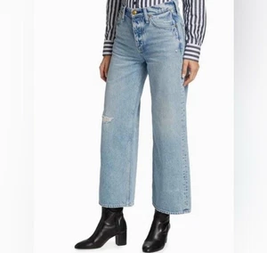 rag & bone Andi High-Rise Distressed Ankle Wide Leg Jeans Women’s 30 Malvern - Picture 1 of 11