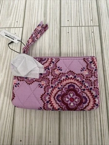 Vera Bradley custodia ID zip medaglione lavanda rosa nuovo con etichette mini portafoglio portamonete - Foto 1 di 8