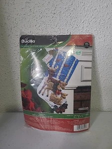Bucilla 18" Felt Christmas Stocking Appliqué Kit Deer Family Cardinals  86502 - Picture 1 of 7