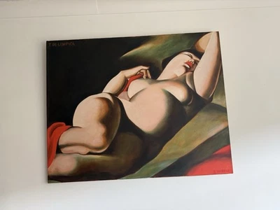 Painting Of Tamara De Lempicka’s ‘The Beautiful Raphaela’, Deco, Canvas original - Image 1 of 4