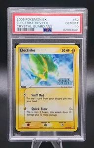 PSA 10 Gem Mint Pokemon Electrike #52 Reverse Holo foil EX Crystal Guardians - Picture 1 of 2