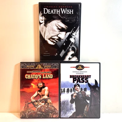 CHATO'S LAND / DEATH WISH / BREAKHEART PASS  (DVD) Charles Bronson Action Drama - Image 1 of 4