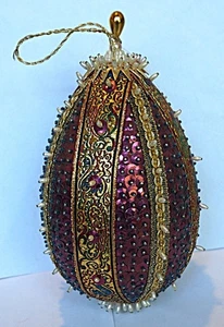 De colección Grande 8" Lentejuelas Cuentas Push Pin Adorno Púrpura Dorado - Imagen 1 de 6