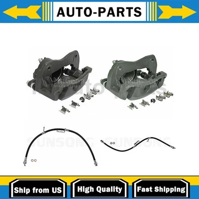 Brake Caliper Set with Hoses Driver Passenger Side Fits Toyota RAV4 2.5L 3.5L - Image 1 of 4